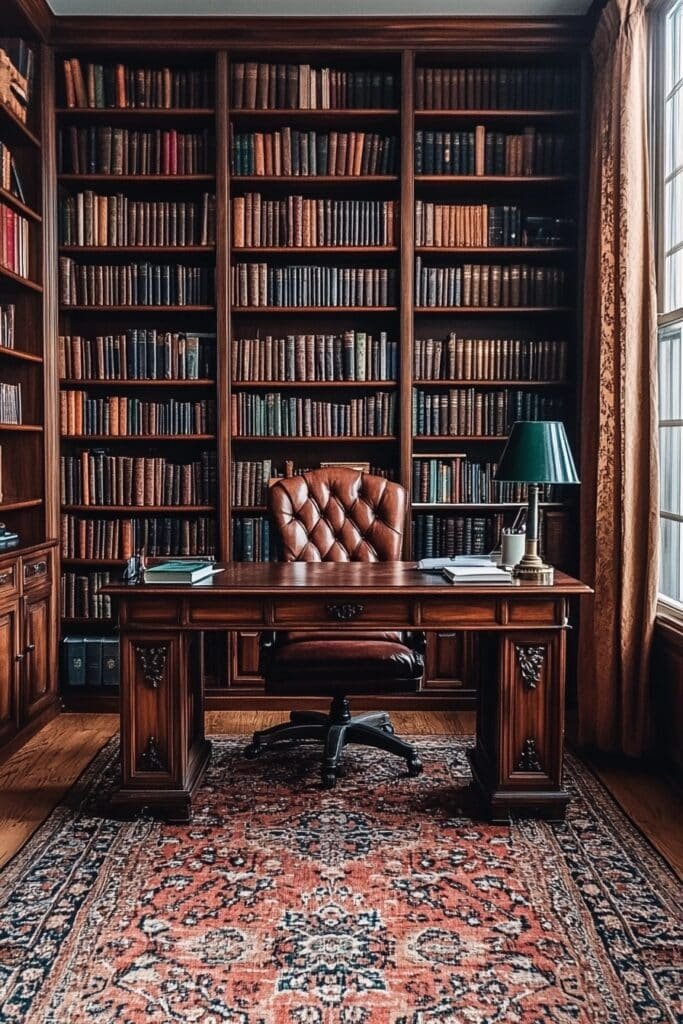 Classic Library Style Home Office