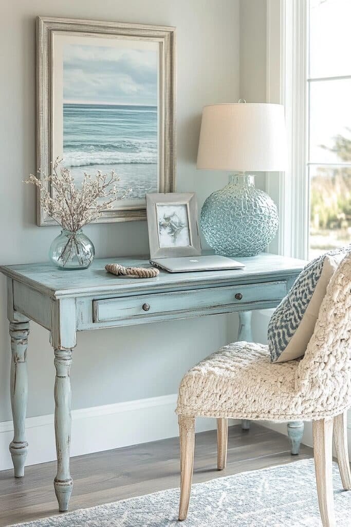 Coastal Inspired Corner Workspace