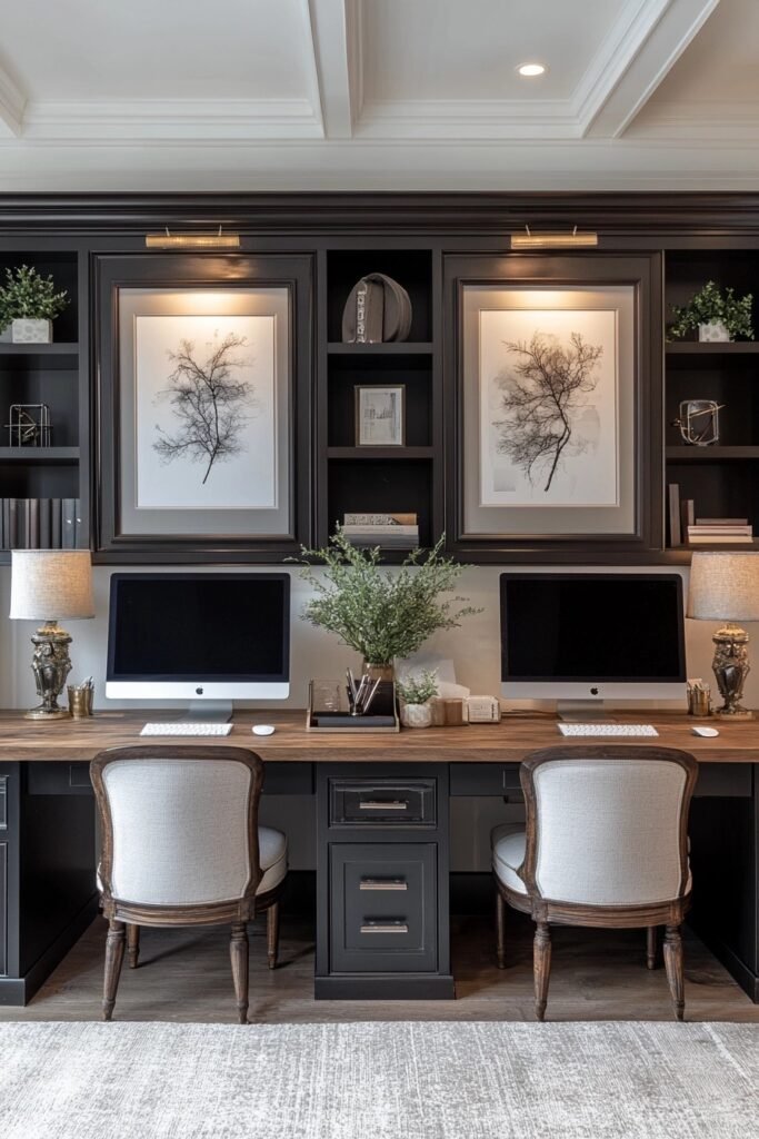Neatly Arranged Double Workspace