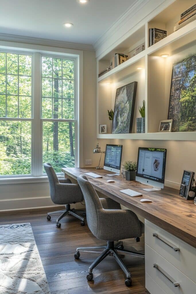 Spacious Long Desk for Multiple Users