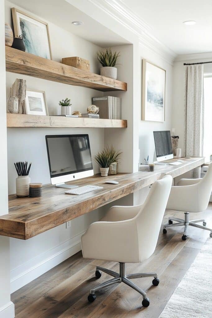 Streamlined Floating Desk Office