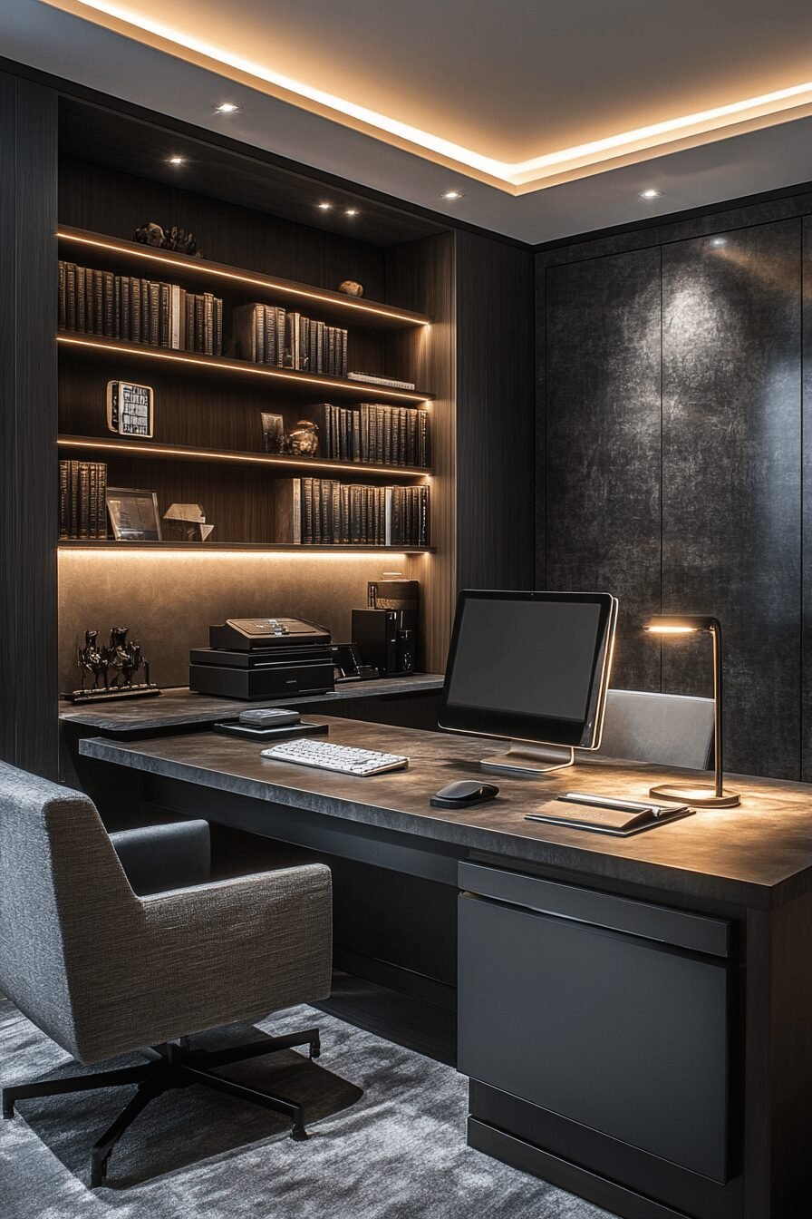 29 Masculine Home Office Vibes for a Sleek and Strong Workspace