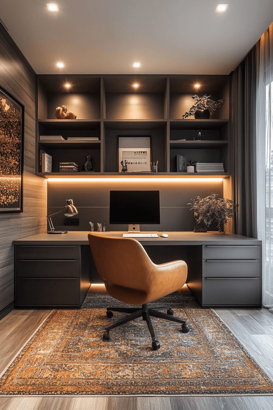 29 Masculine Home Office Vibes for a Sleek and Strong Workspace