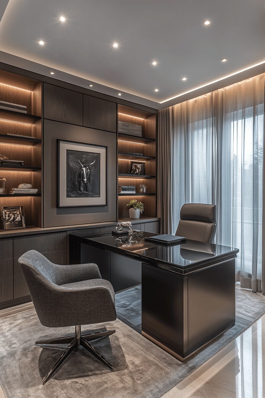 29 Masculine Home Office Vibes for a Sleek and Strong Workspace