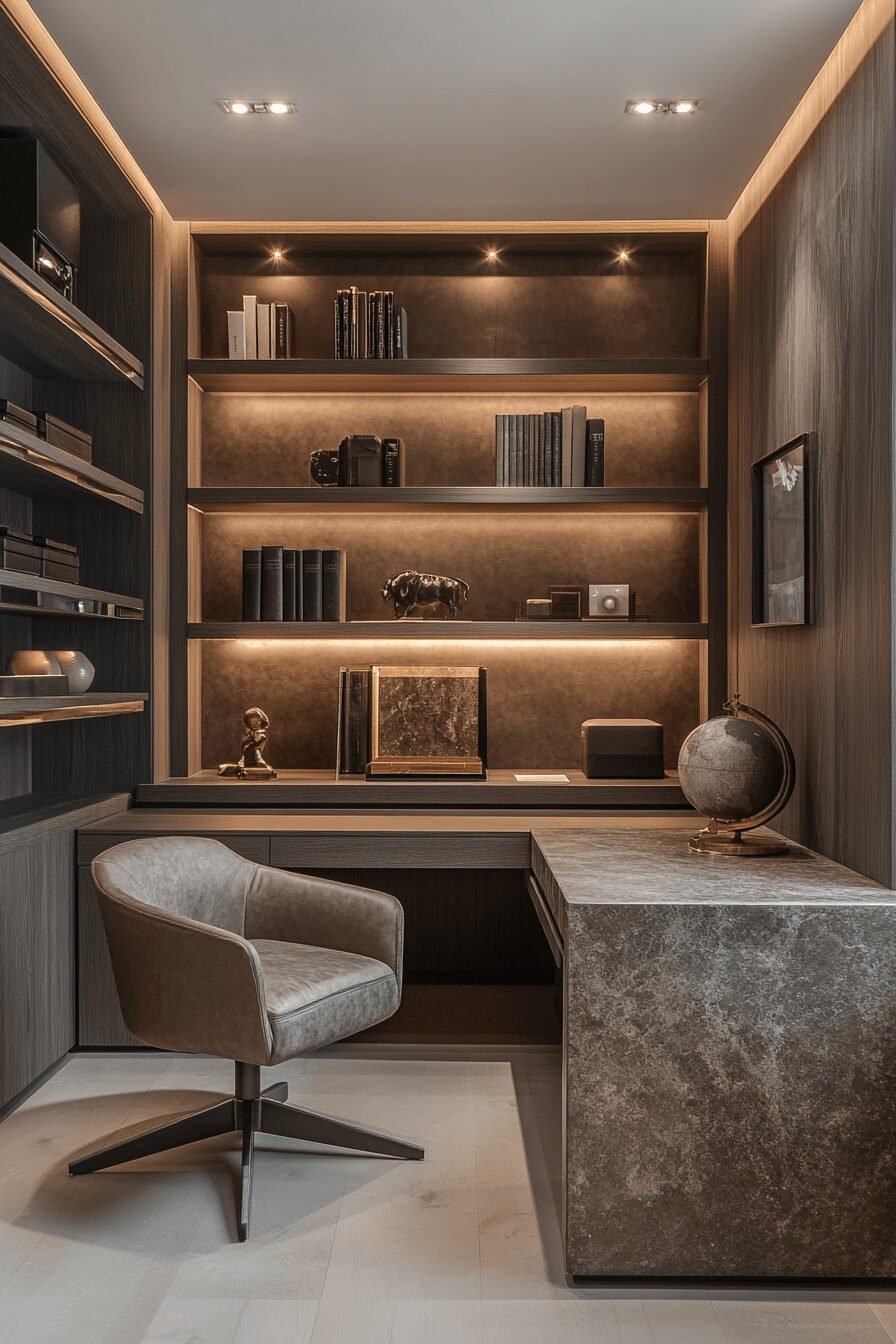 29 Masculine Home Office Vibes for a Sleek and Strong Workspace