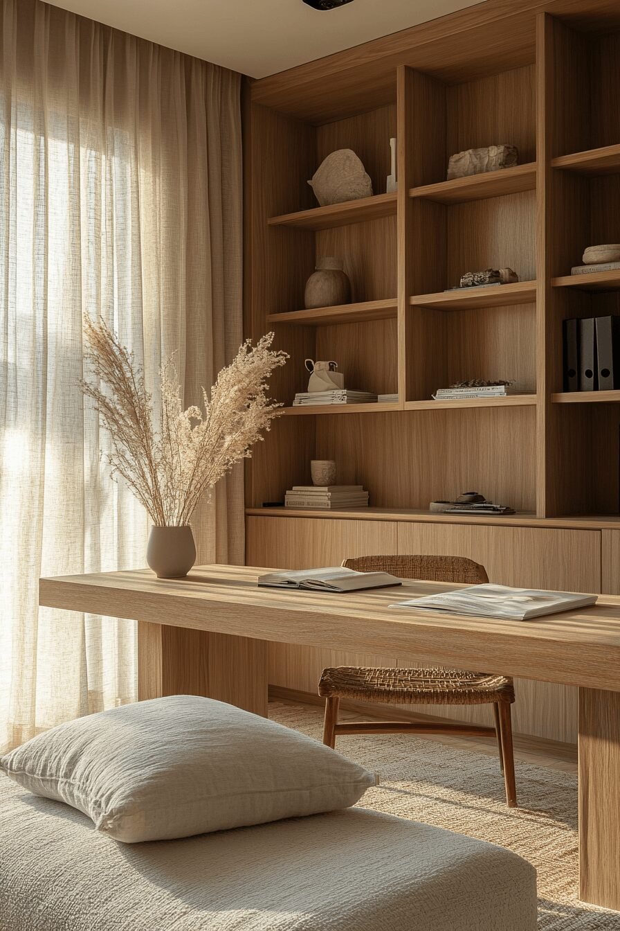 29 Japandi Home Office Ideas to Elevate Your Workday Serenity