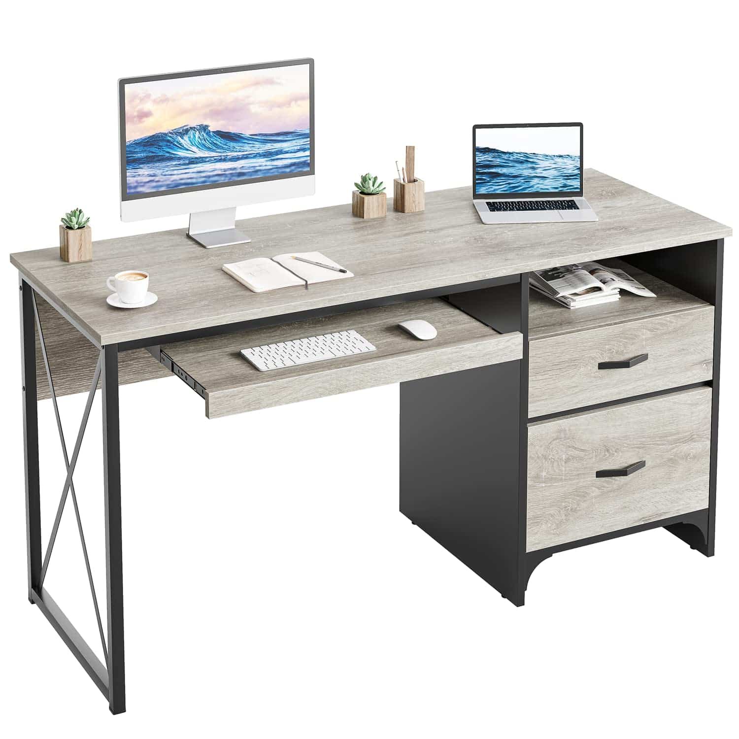 Bestier Office Desk with Drawers