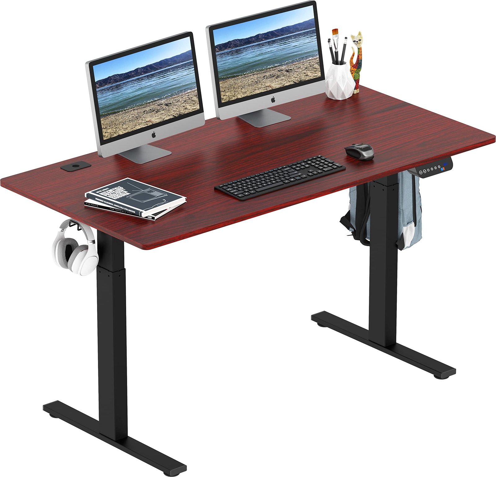 SHW 55-Inch Large Electric Height Adjustable Standing Desk
